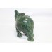 Figurine Handmade Carved Natural Green Jade Stone Elephant Statue Home Décor E3
